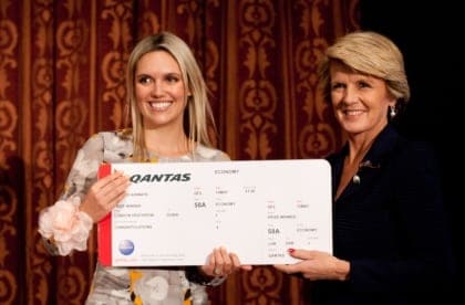 Australian Woman of the Year in the UK Award 2014 Winner Sarah Ramwell with The Hon. Julie Bishop MP Australian Minister for Foreign Affairs